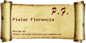 Pieler Florencia névjegykártya